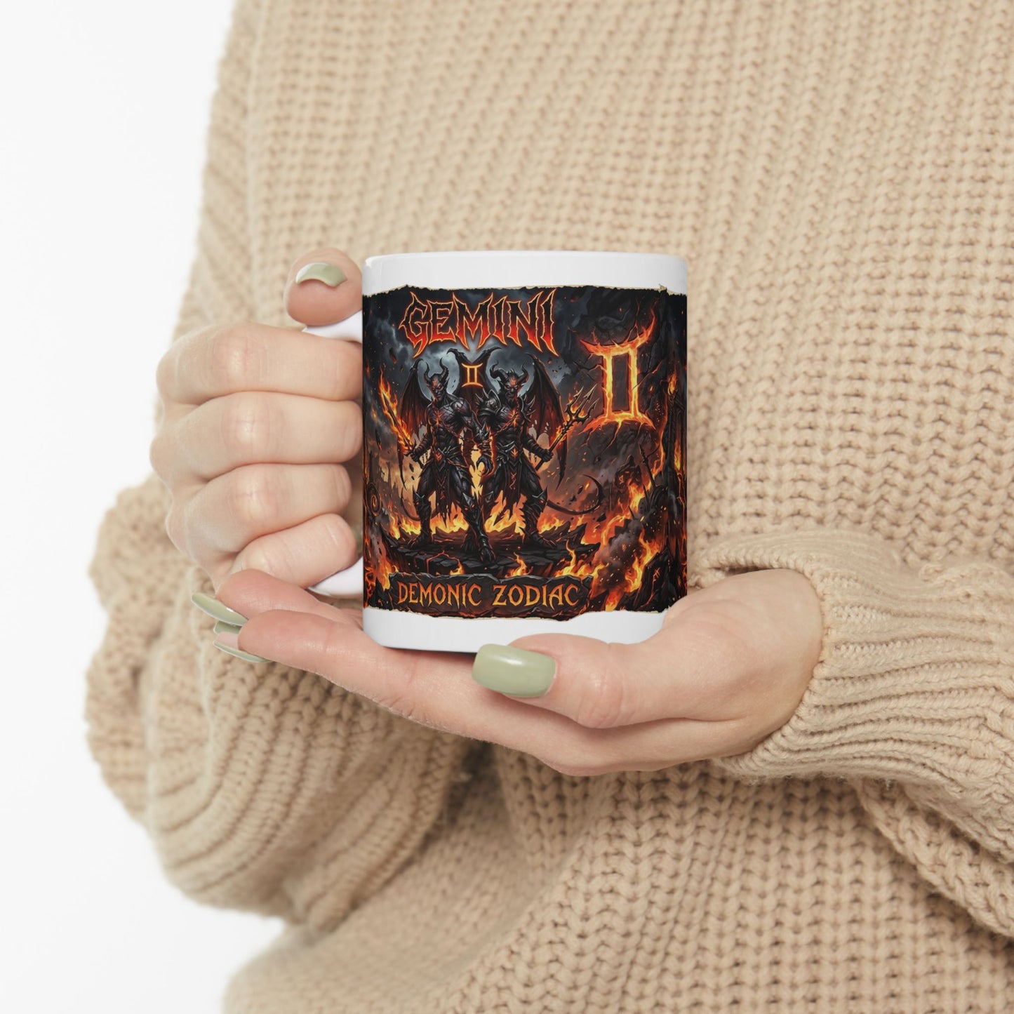 Zodiac Gemini Demons Ceramic Mug — Astrology Horoscope Coffee Cup
