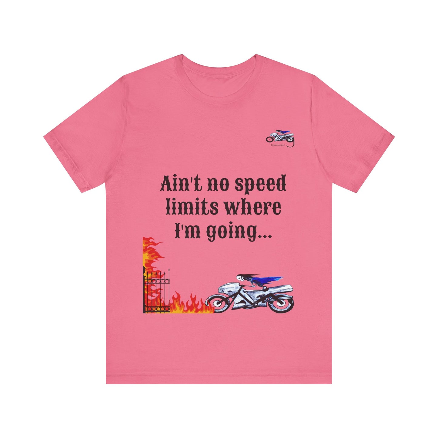 Motorcycle Adventure Graphic Tee - 'Ain't No Speed Limits' Unisex Short Sleeve Shirt