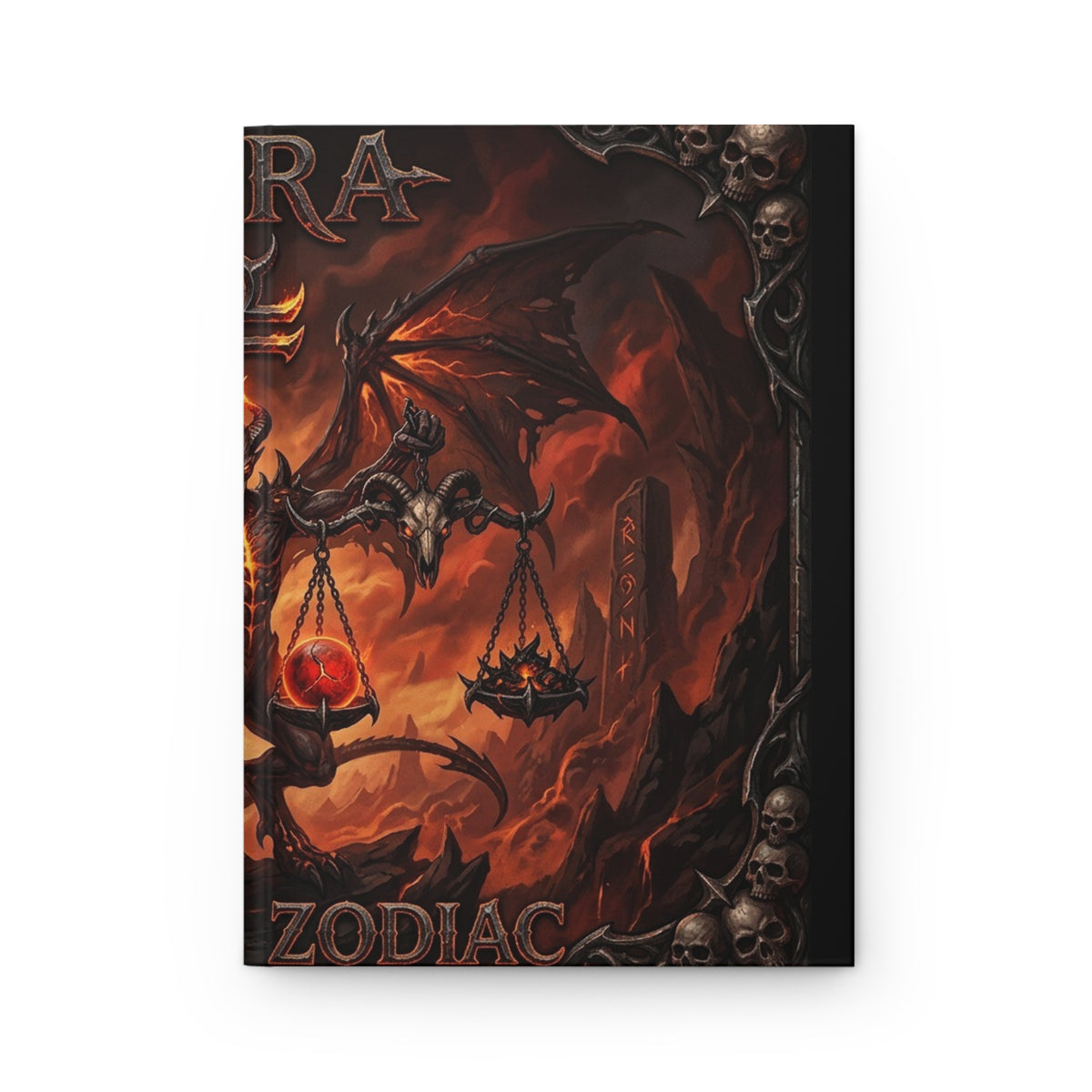 Libra Demon Zodiac Hardcover Journal — Dark Fantasy Lined Notebook