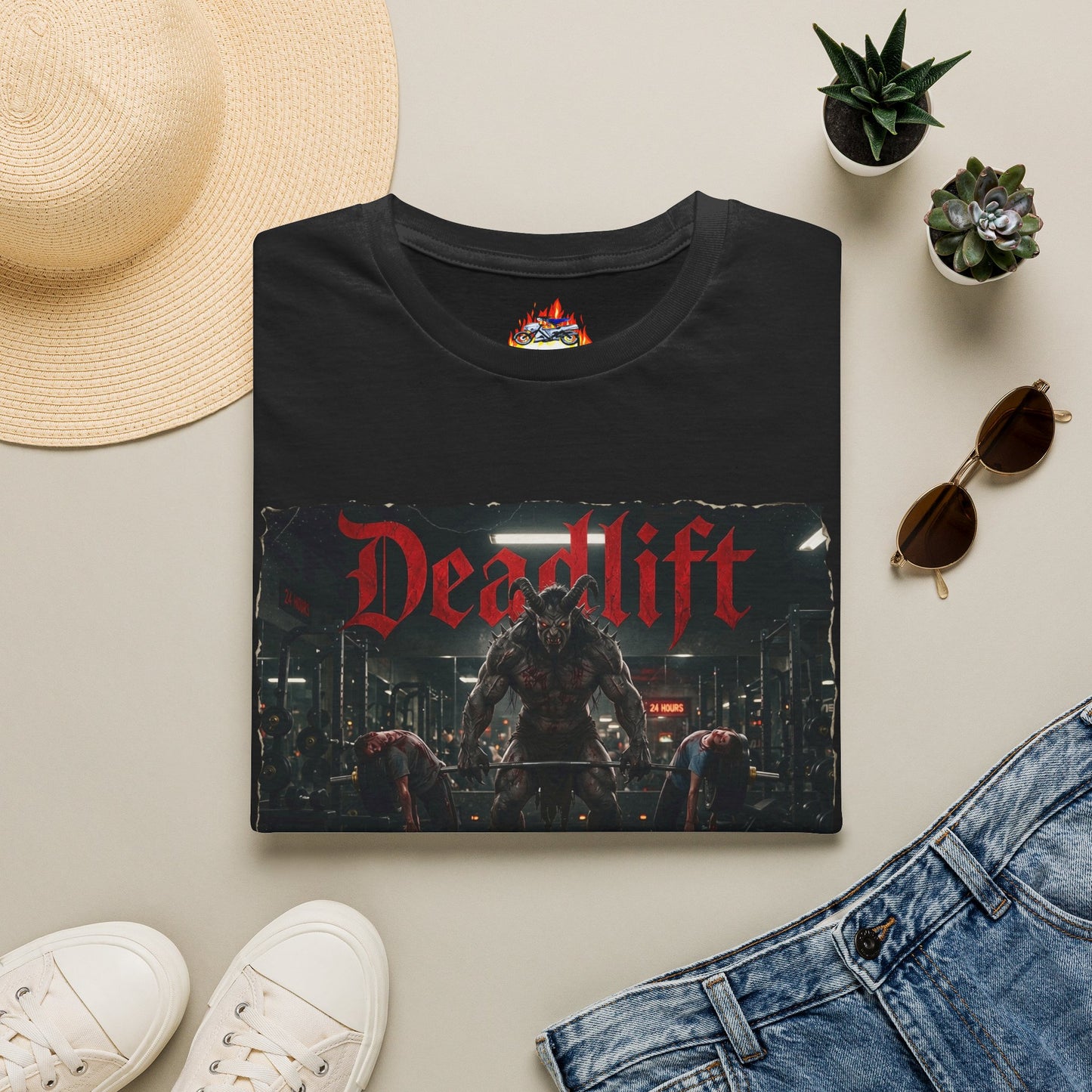Deadlift Gym T Shirt — Heavy Metal Workout Tee for Weightlifters