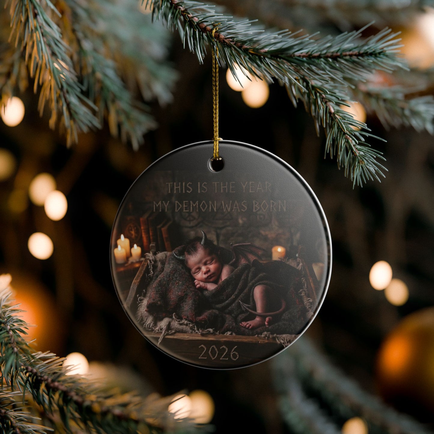 Ceramic Ornament — This Is The Year My Demon Was Born 2026