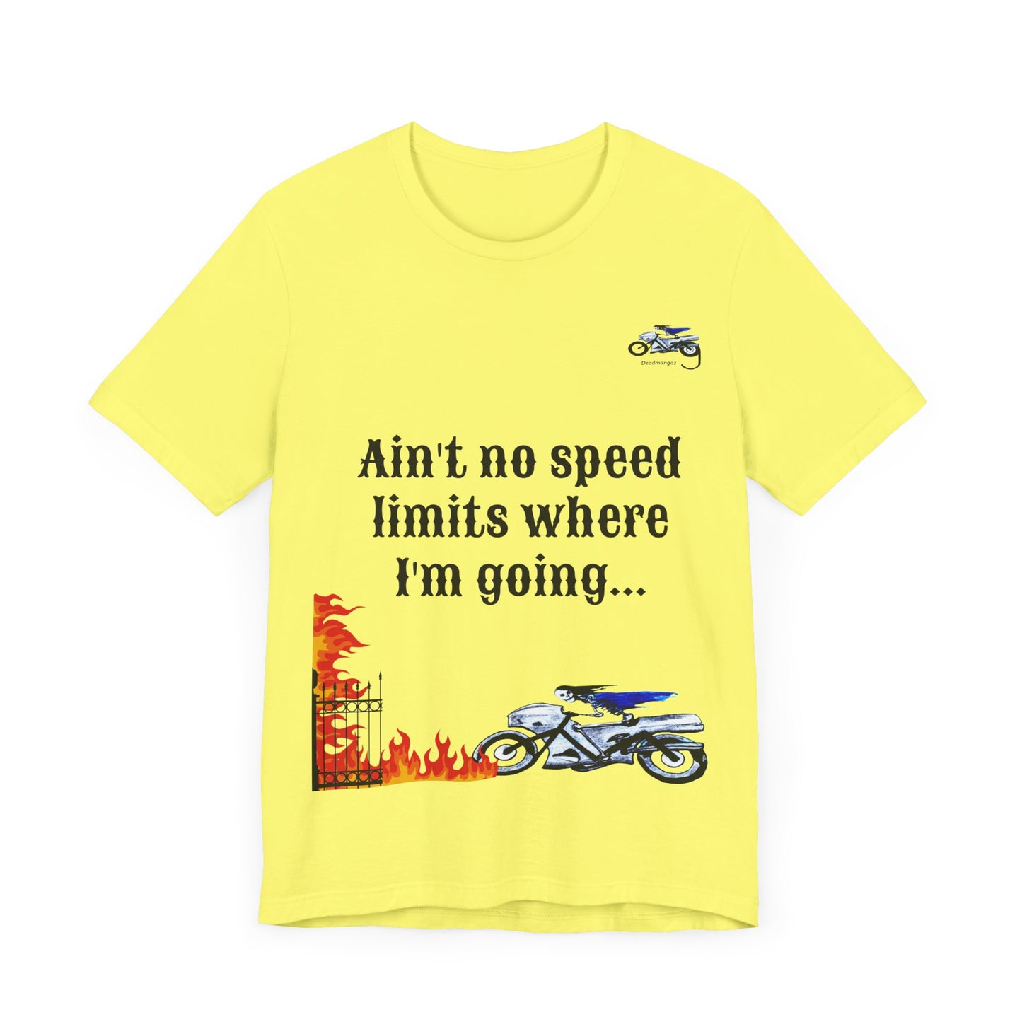 Motorcycle Adventure Graphic Tee - 'Ain't No Speed Limits' Unisex Short Sleeve Shirt