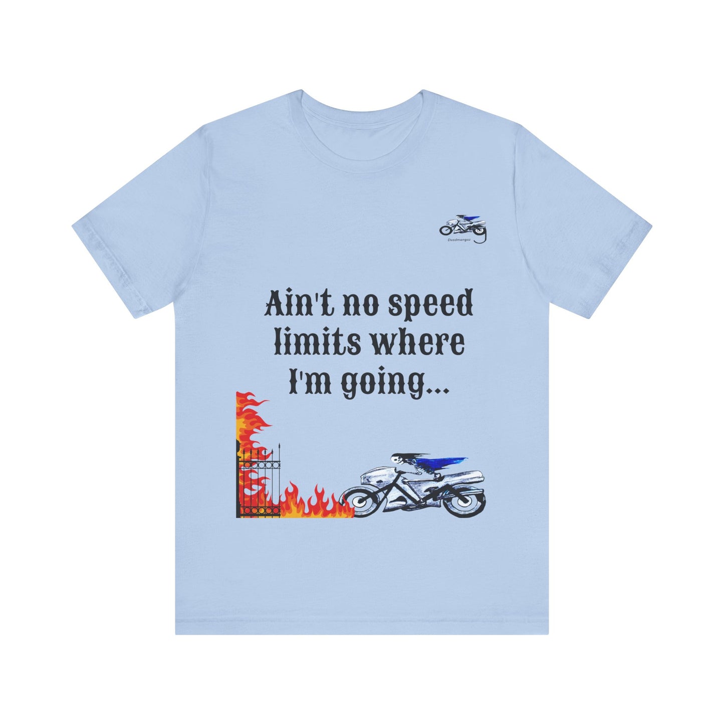 Motorcycle Adventure Graphic Tee - 'Ain't No Speed Limits' Unisex Short Sleeve Shirt