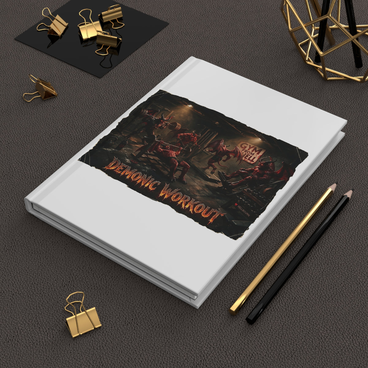 Demonic Workout Hardcover Journal — Gym From Hell Lined Notebook