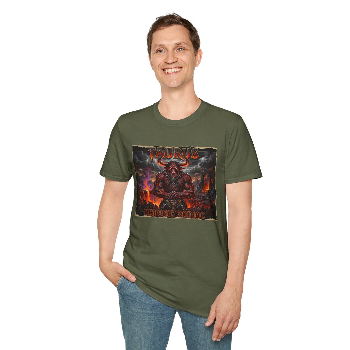 Taurus Demon T‑Shirt — Fiery Mythic Bull Illustration