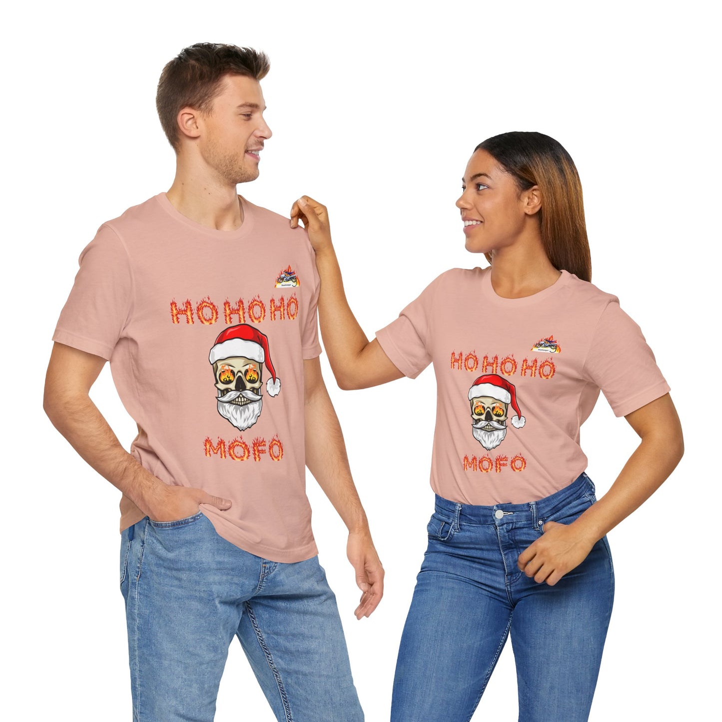 Funny Christmas Skull Unisex Tee - "Ho Ho Ho Mofo"