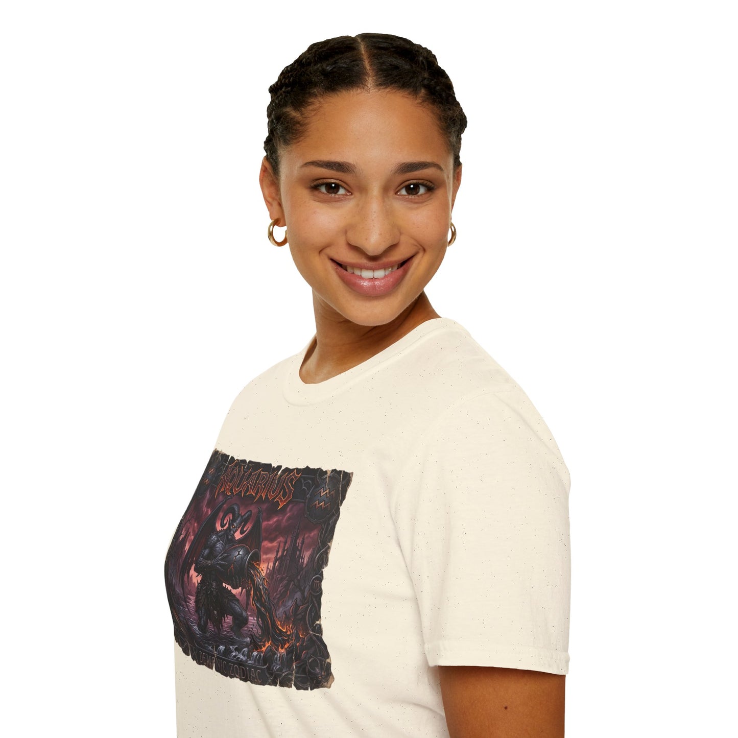 Aquarius Demon Graphic T-Shirt — Dark Gothic Zodiac Tee