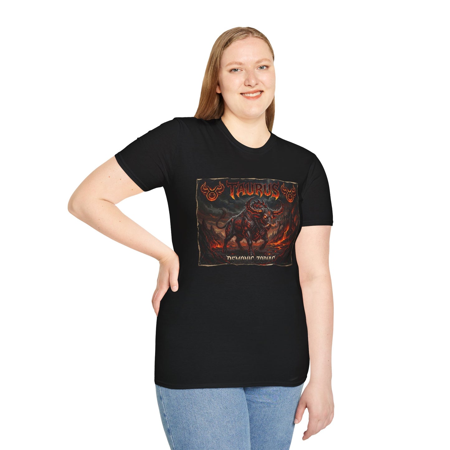 Taurus Bull Graphic T-Shirt — Fiery Zodiac Design