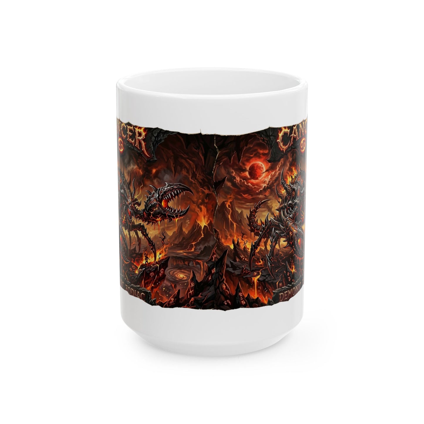 Demonic Cancer Ceramic Mug — Fiery Demon Design (11oz/15oz)