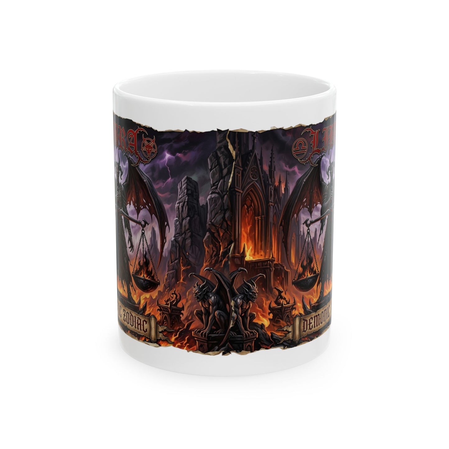 Gothic Demon Libra Mug | Dark Fantasy Demon Artwork