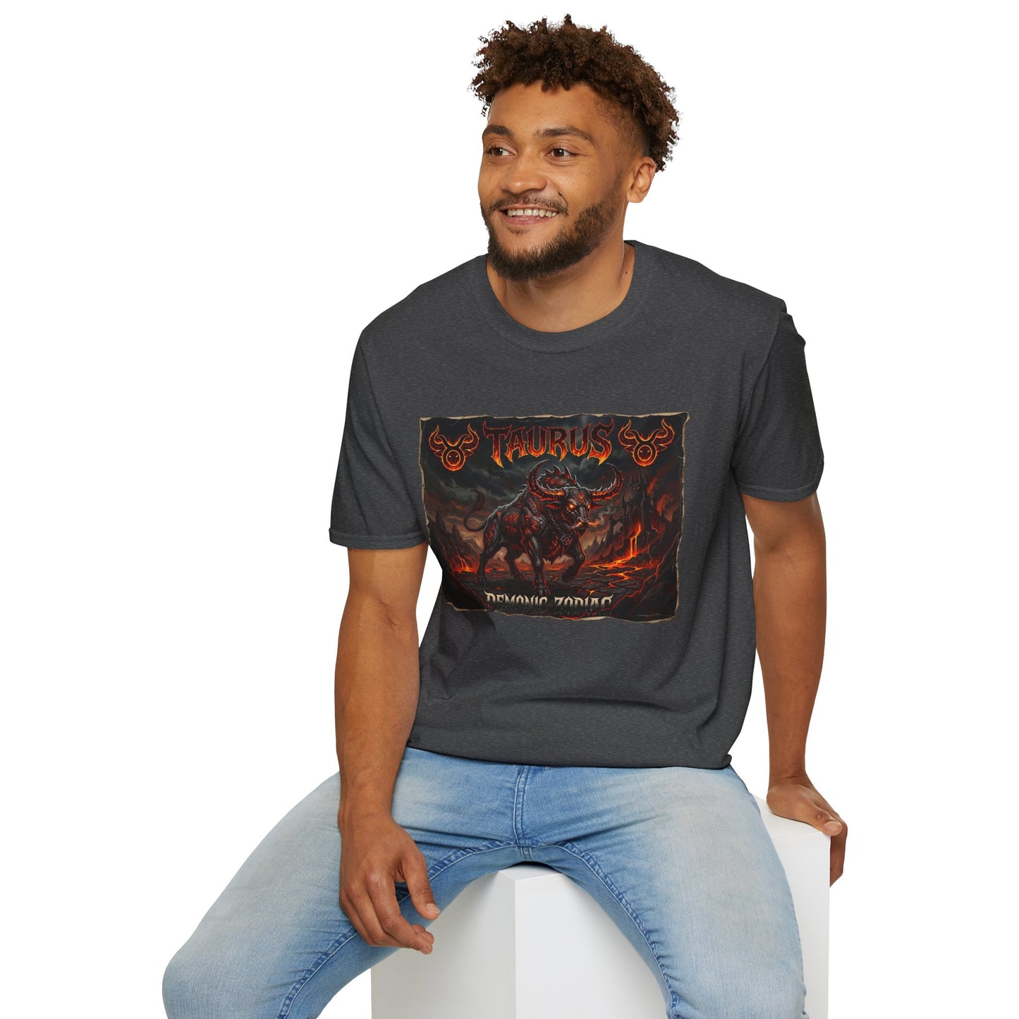 Taurus Bull Graphic T-Shirt — Fiery Zodiac Design