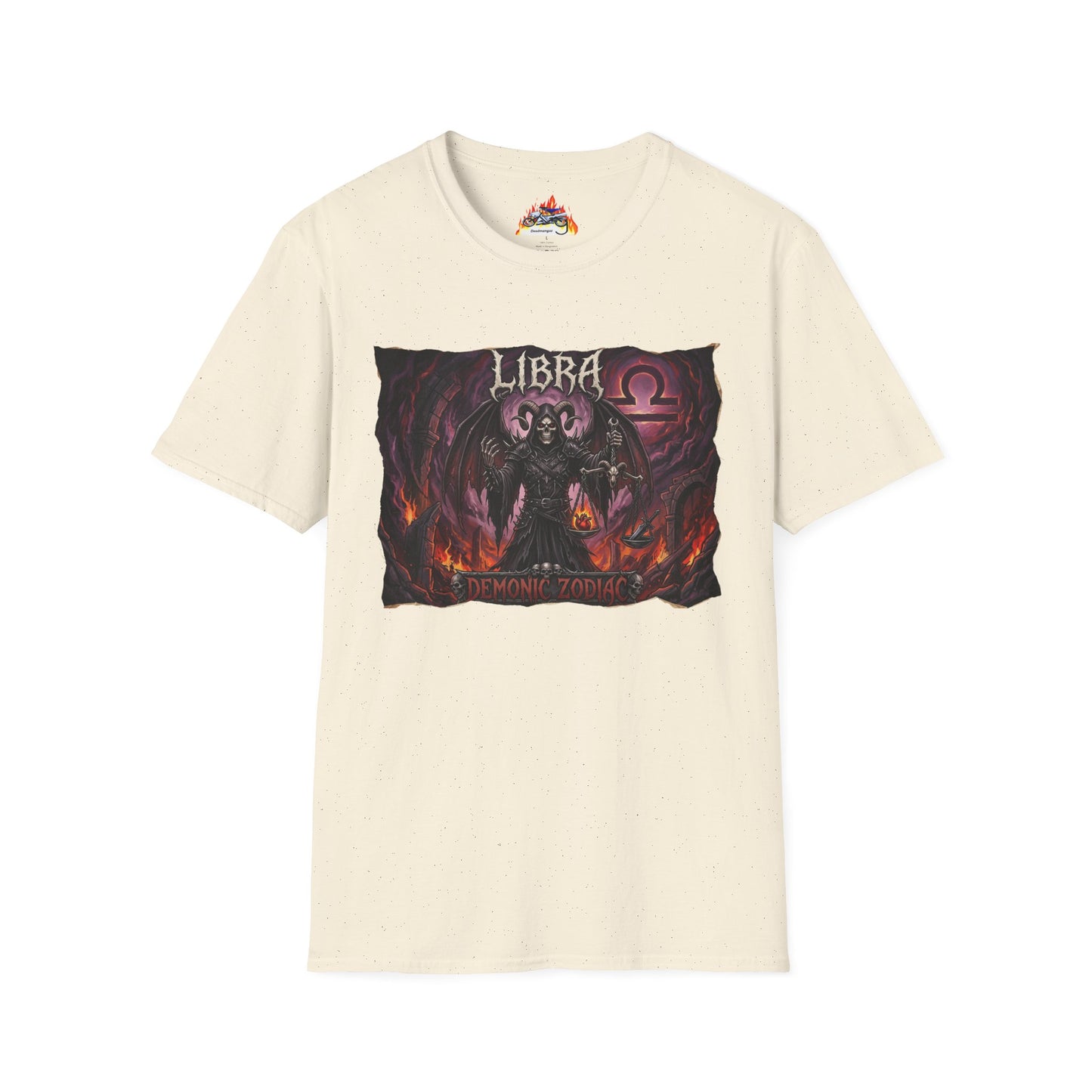 Libra Zodiac T-Shirt — Gothic Demon Astrology Tee with Libra Symbol