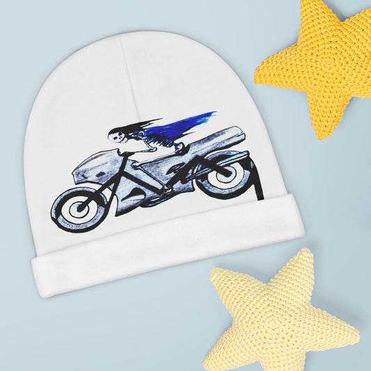 Cool Skull Motorcycle Baby Beanie - Fun & Trendy Infant Hat