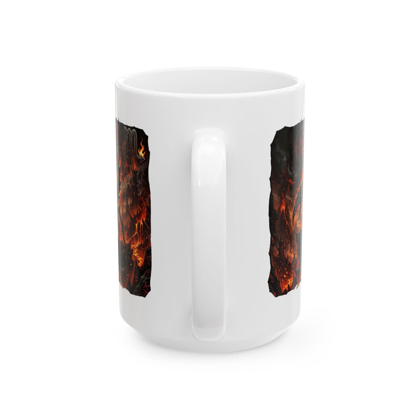 Demonic Scorpio Ceramic Mug — Fiery Gothic Coffee Cup (11oz & 15oz)