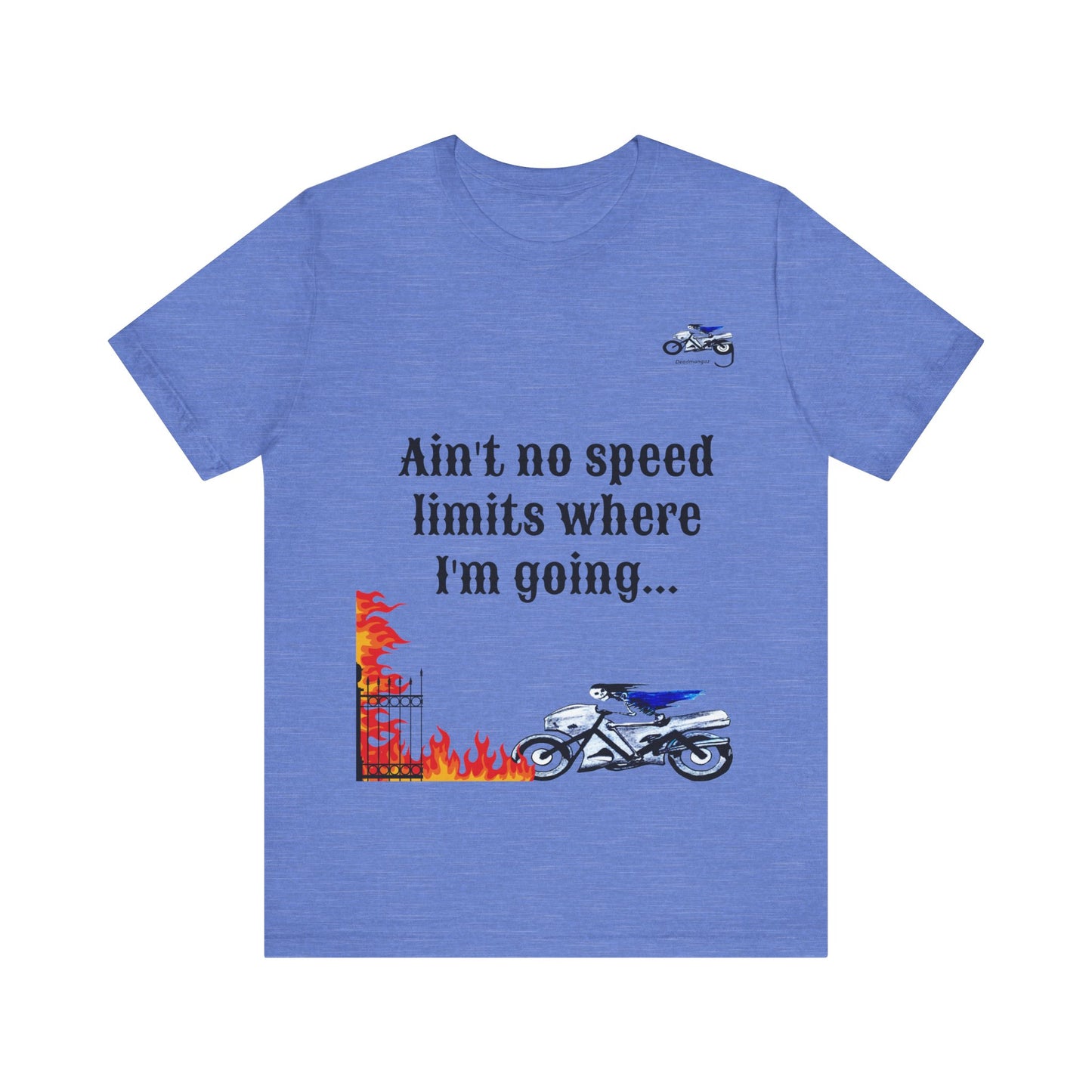 Motorcycle Adventure Graphic Tee - 'Ain't No Speed Limits' Unisex Short Sleeve Shirt