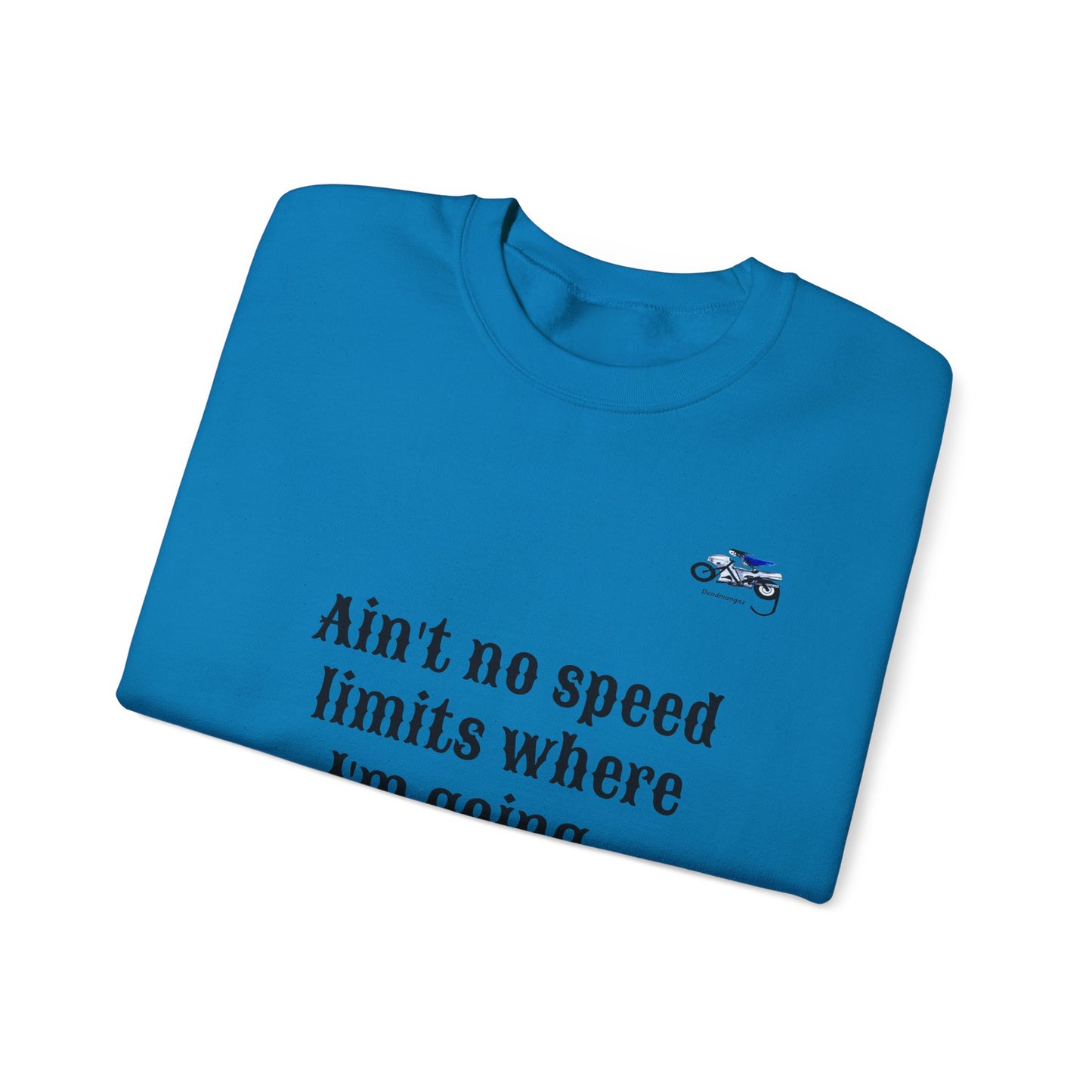 Ain't No Speed Limits Crewneck Sweatshirt - Stylish Pink Motorbike Design