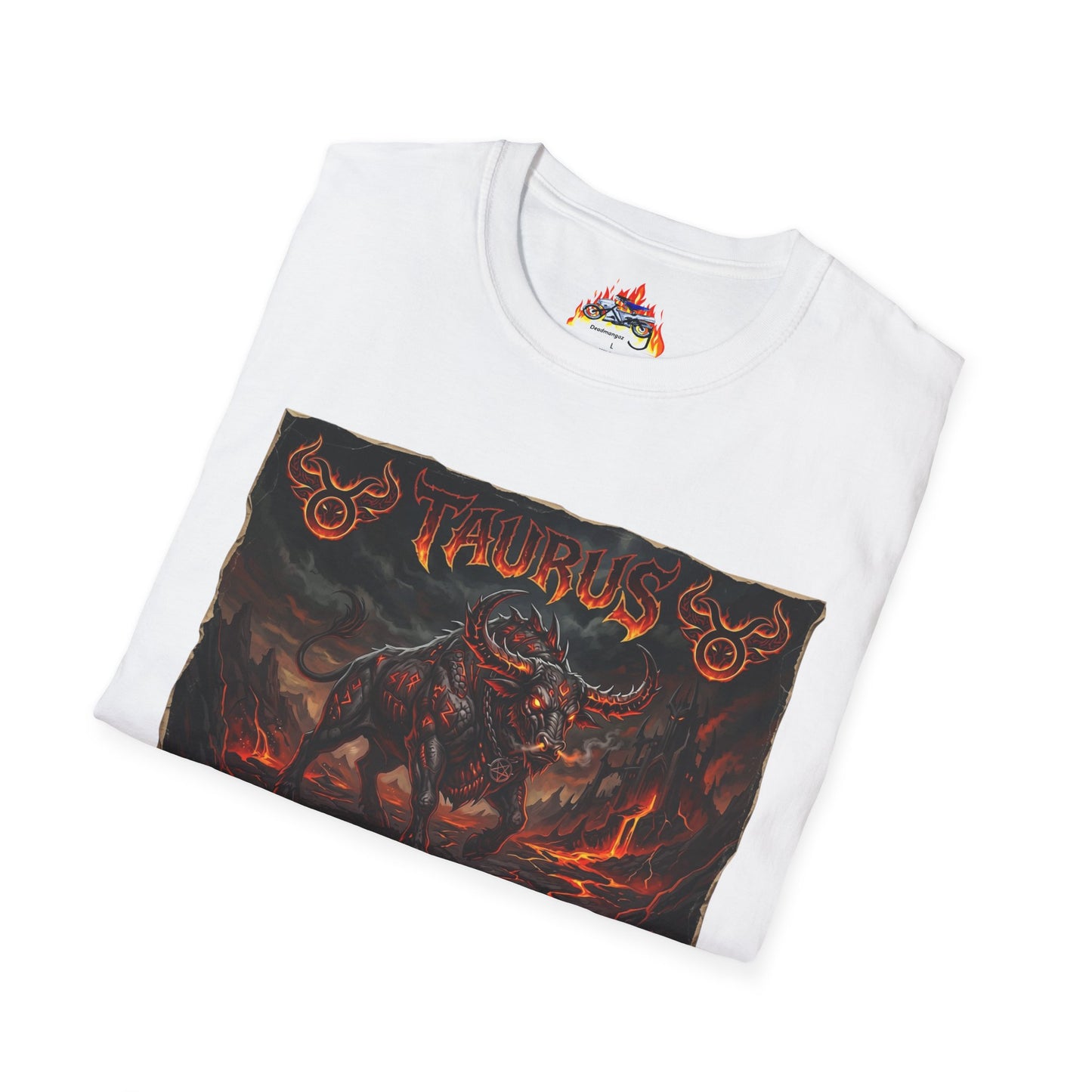 Taurus Bull Graphic T-Shirt — Fiery Zodiac Design