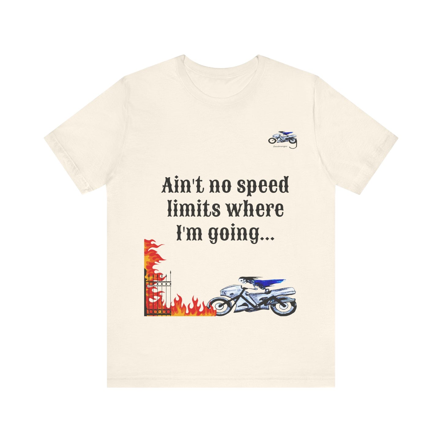 Motorcycle Adventure Graphic Tee - 'Ain't No Speed Limits' Unisex Short Sleeve Shirt