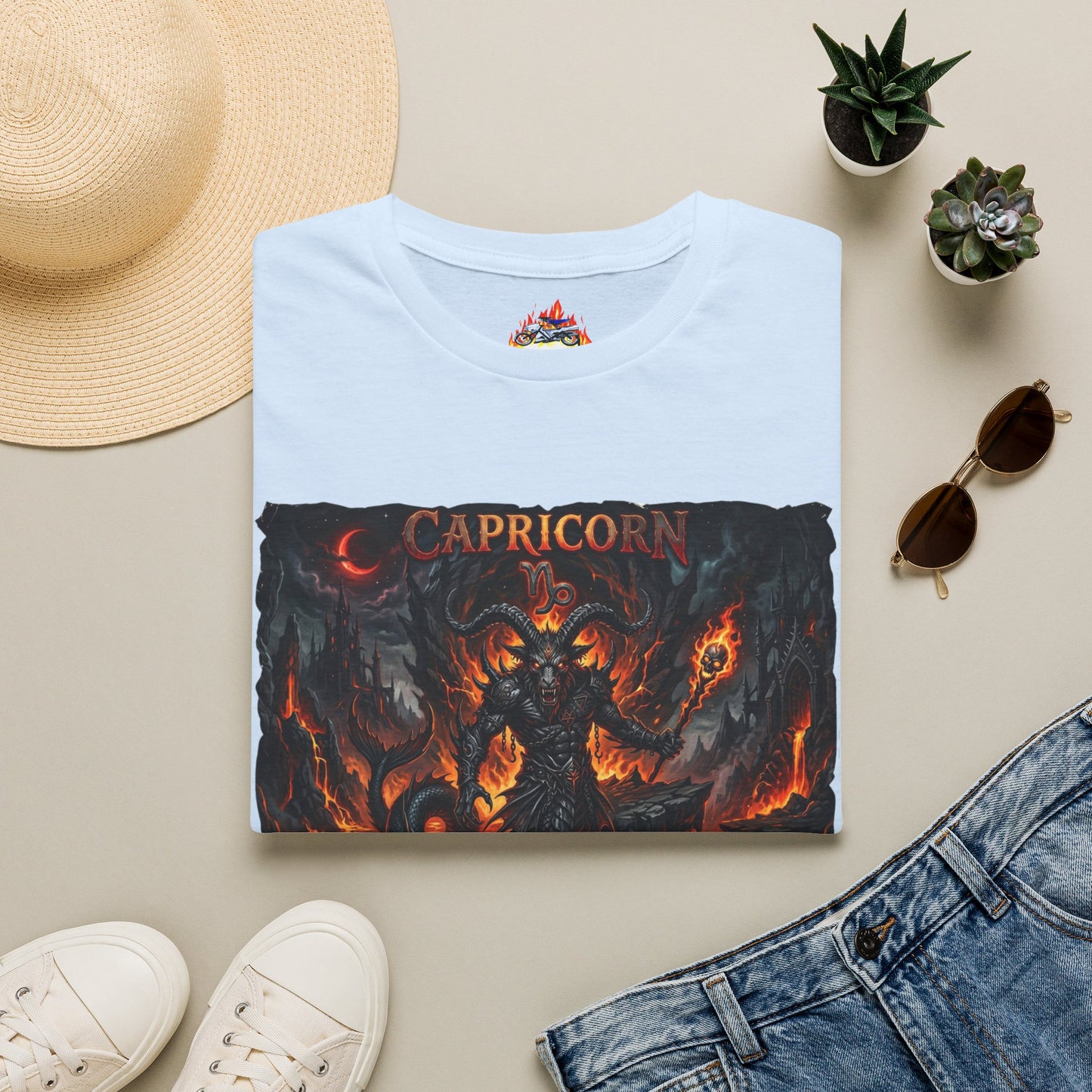 Capricorn Zodiac T-Shirt — Fiery Devil Goat Astrology Tee