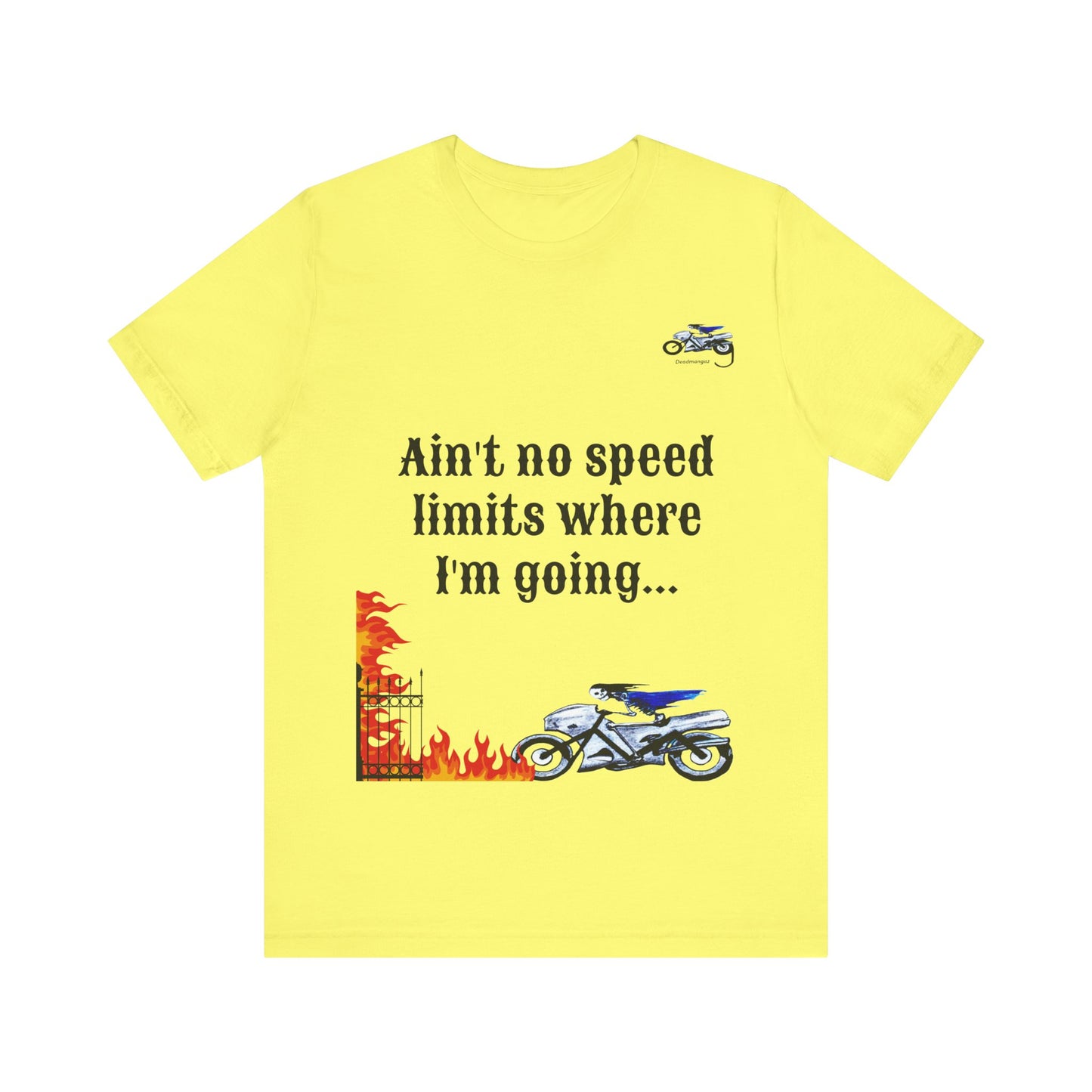 Motorcycle Adventure Graphic Tee - 'Ain't No Speed Limits' Unisex Short Sleeve Shirt