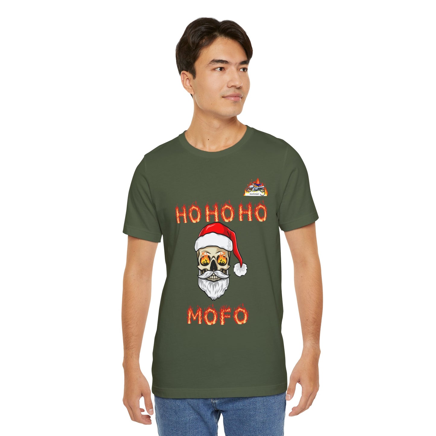 Funny Christmas Skull Unisex Tee - "Ho Ho Ho Mofo"