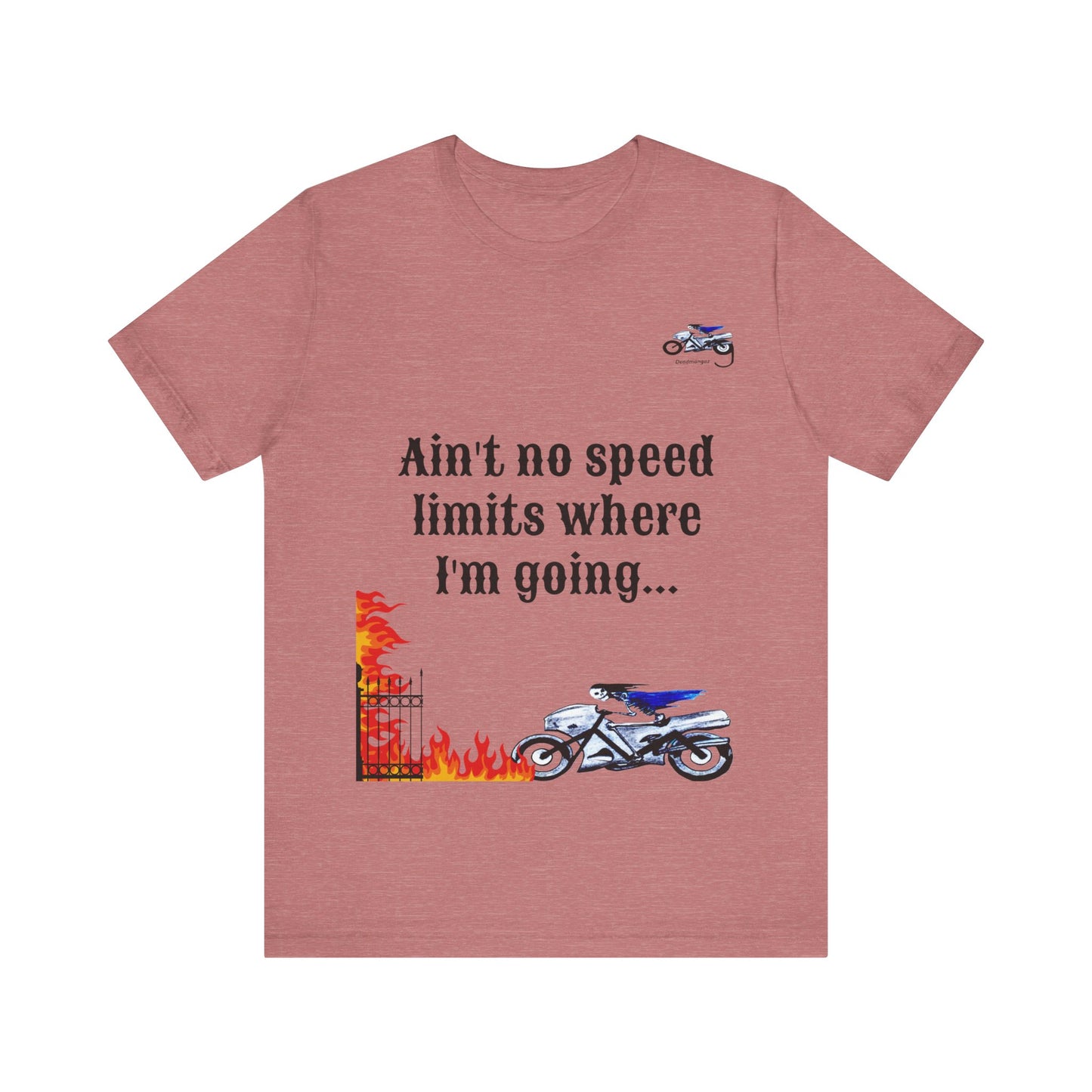 Motorcycle Adventure Graphic Tee - 'Ain't No Speed Limits' Unisex Short Sleeve Shirt