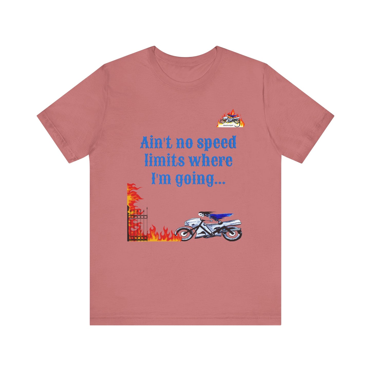 Cool Motorcycle Quote Unisex Tee - "Ain't No Speed Limits Where I'm Going" - Perfect for Bikers and Adventure Seekers