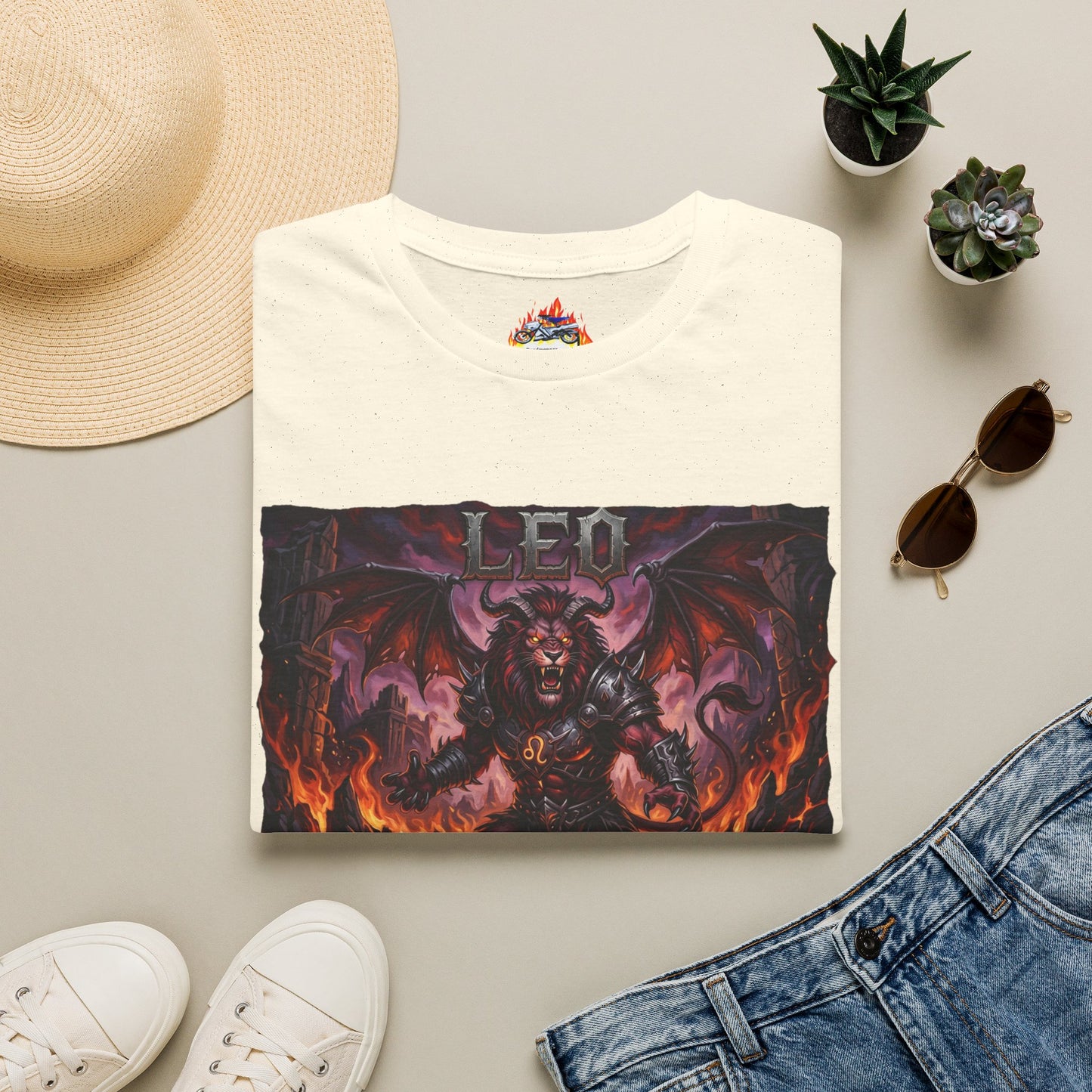 Leo Demon Zodiac T-Shirt — Fiery Mythic Astrology Tee