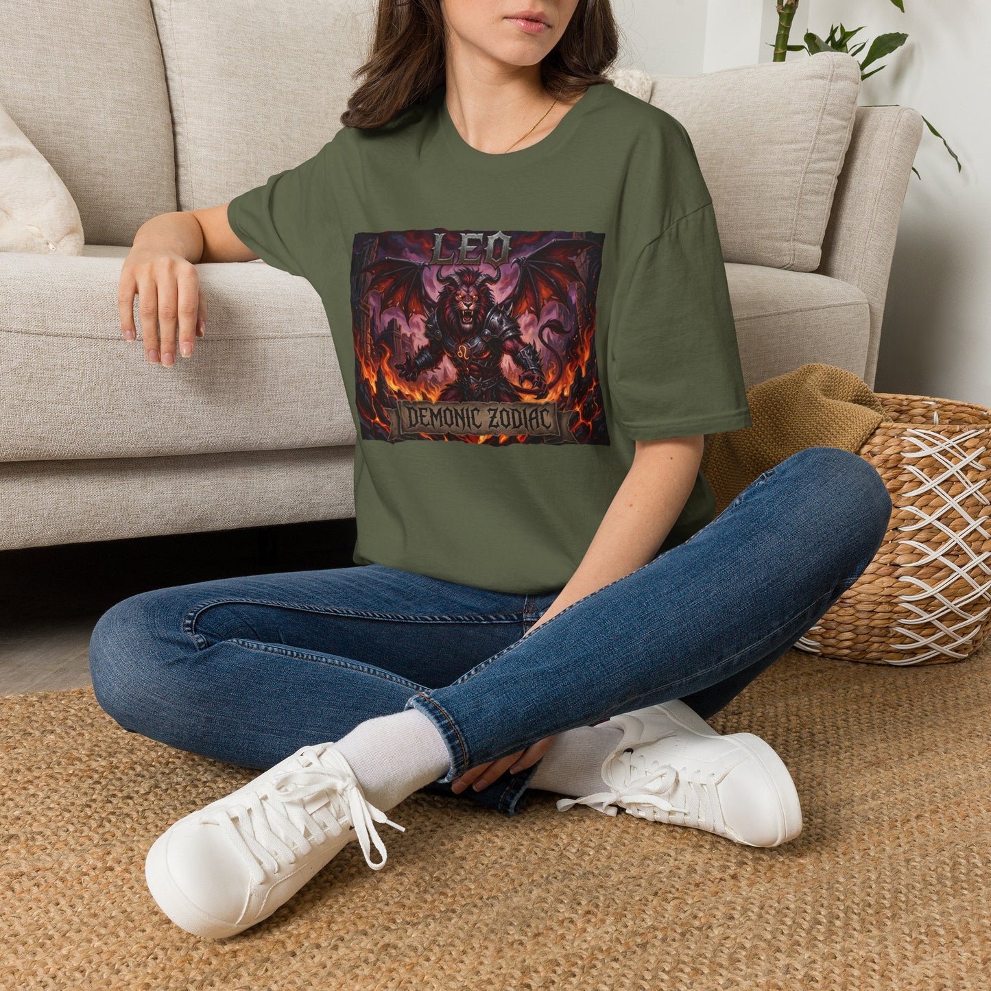 Leo Demon Zodiac T-Shirt — Fiery Mythic Astrology Tee