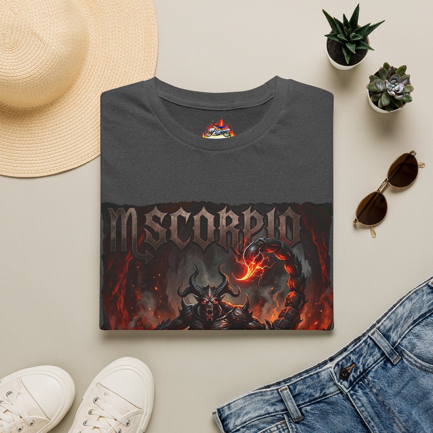 Scorpio Demon Graphic T-Shirt — Dark Fantasy Astrological Tee