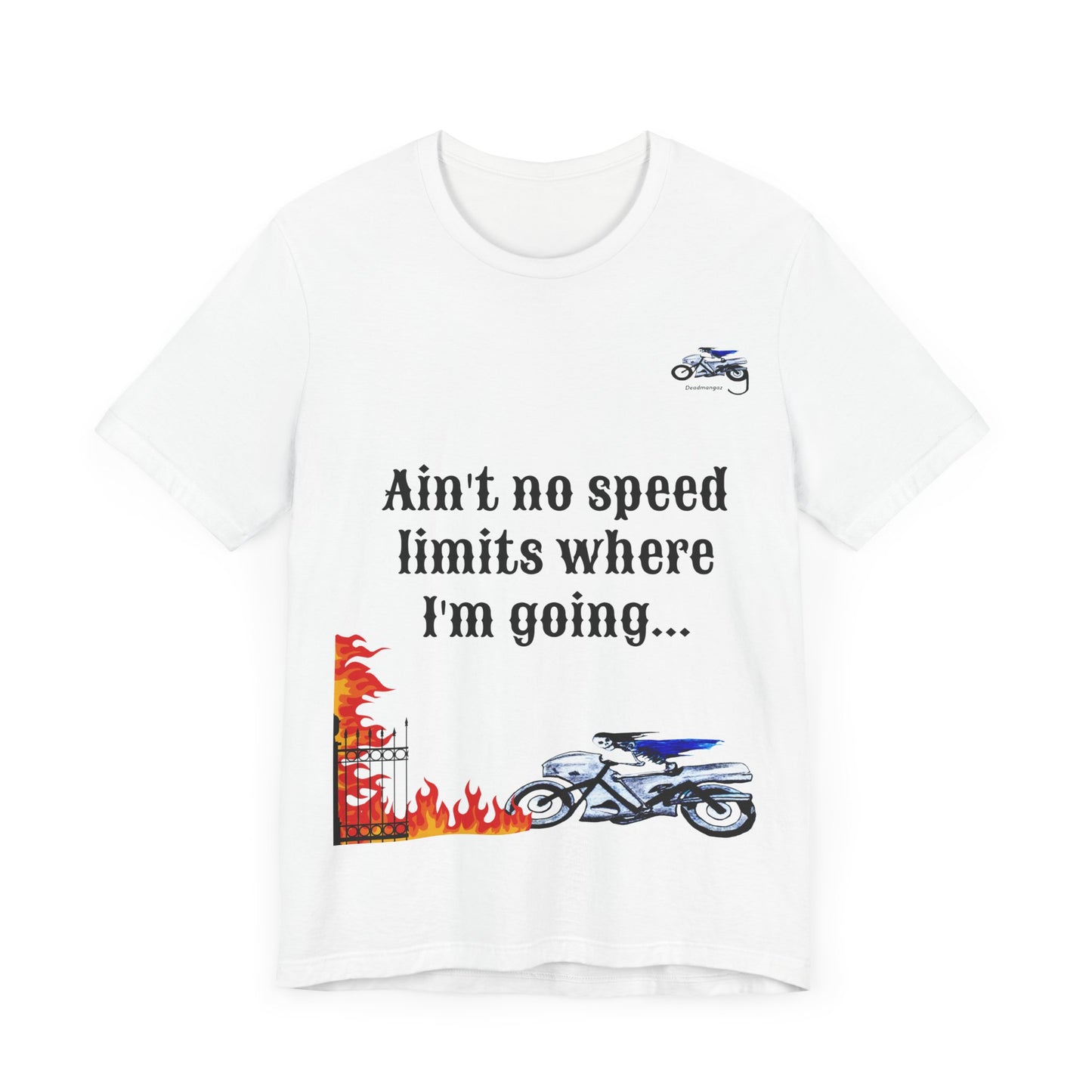 Motorcycle Adventure Graphic Tee - 'Ain't No Speed Limits' Unisex Short Sleeve Shirt