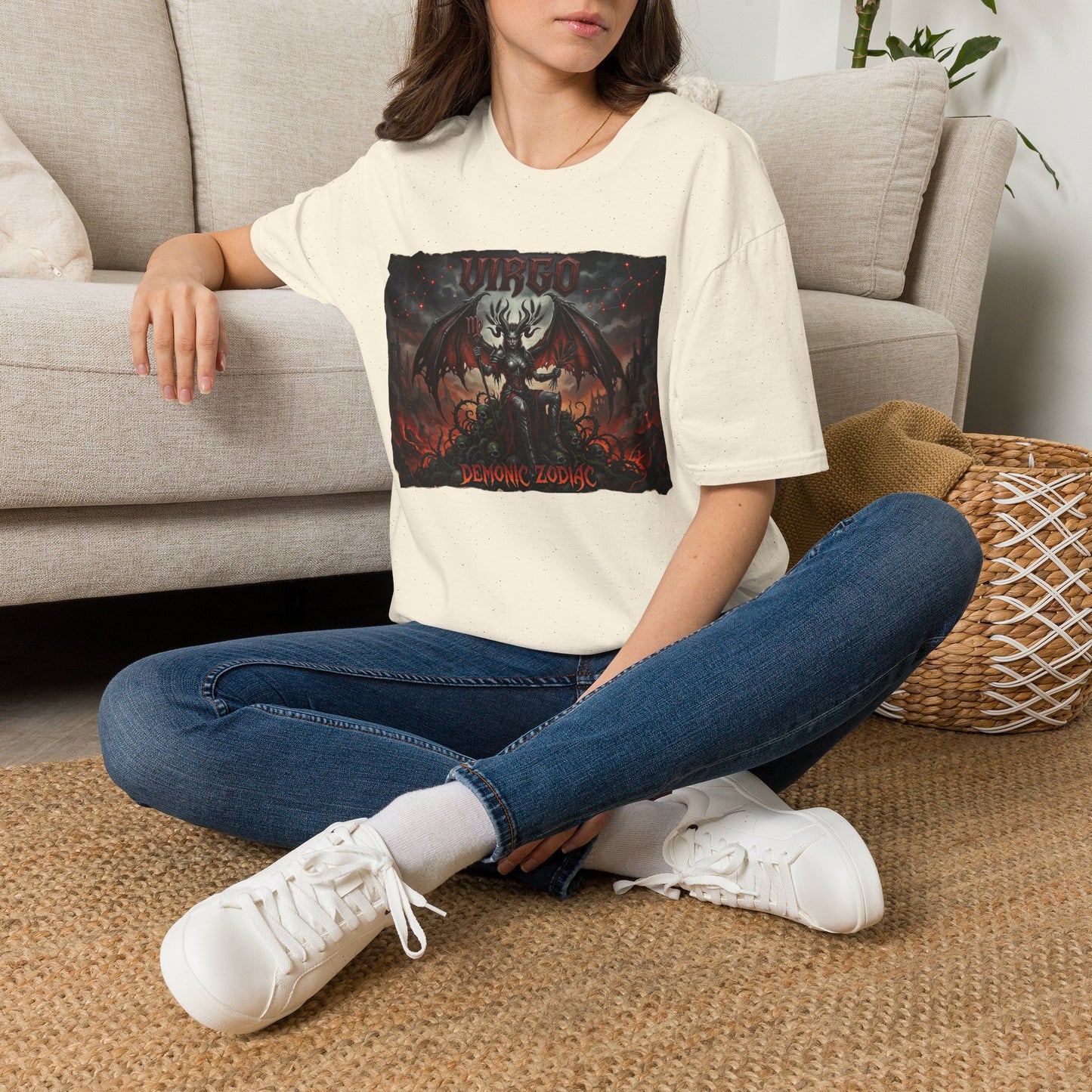 Virgo Demon Graphic T-Shirt — Gothic Zodiac Shirt