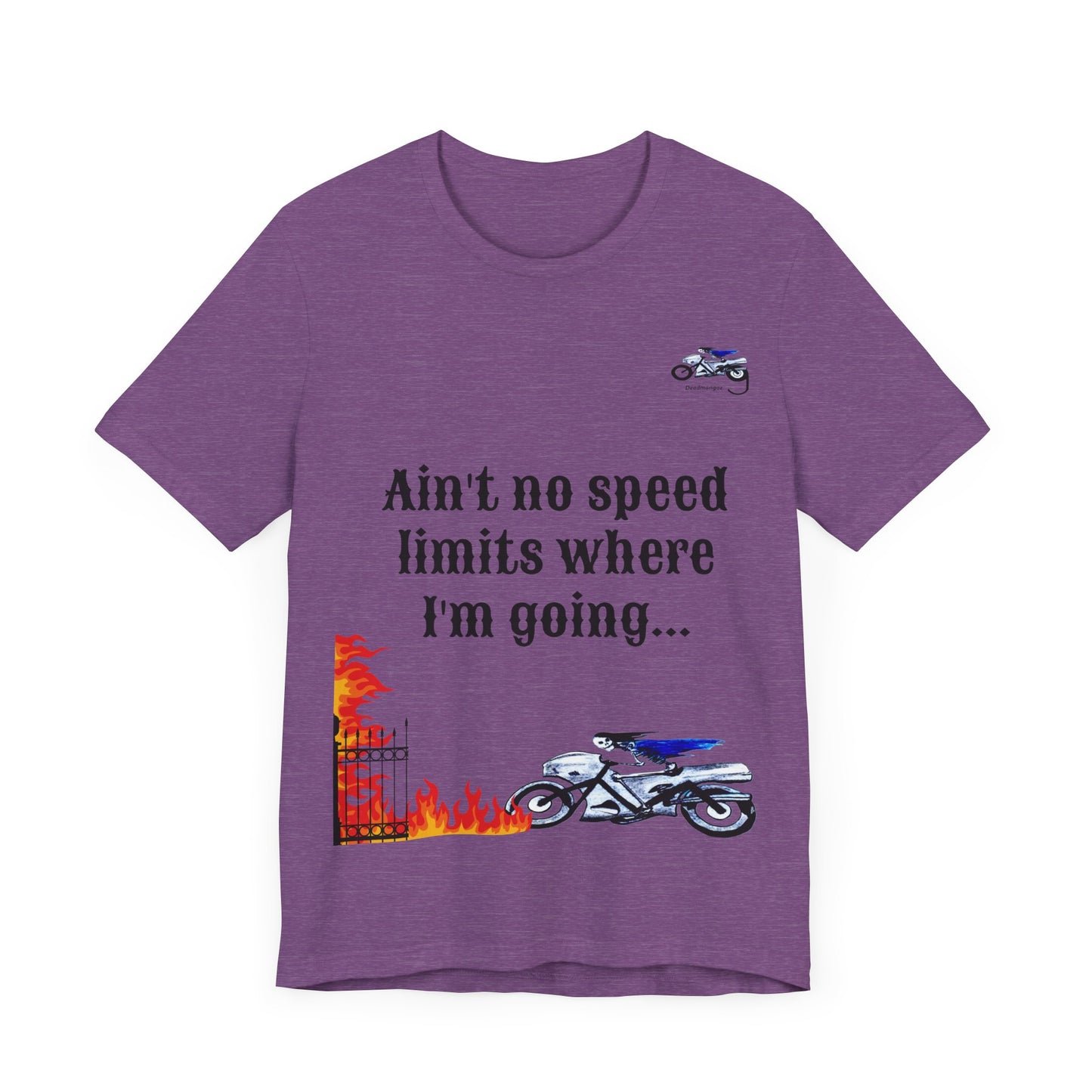 Motorcycle Adventure Graphic Tee - 'Ain't No Speed Limits' Unisex Short Sleeve Shirt