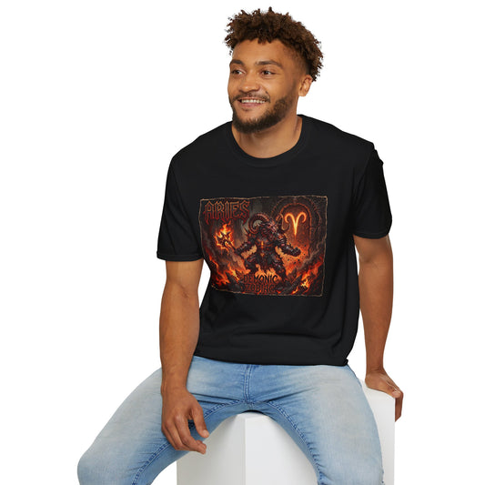 Aries Demon Zodiac T-Shirt – Fiery Ram Horoscope Graphic Tee