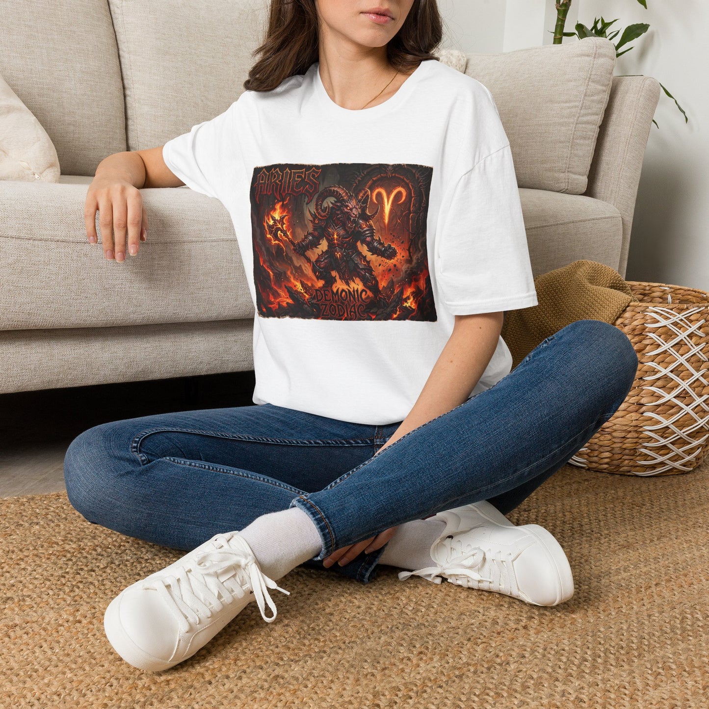 Aries Demon Zodiac T-Shirt – Fiery Ram Horoscope Graphic Tee