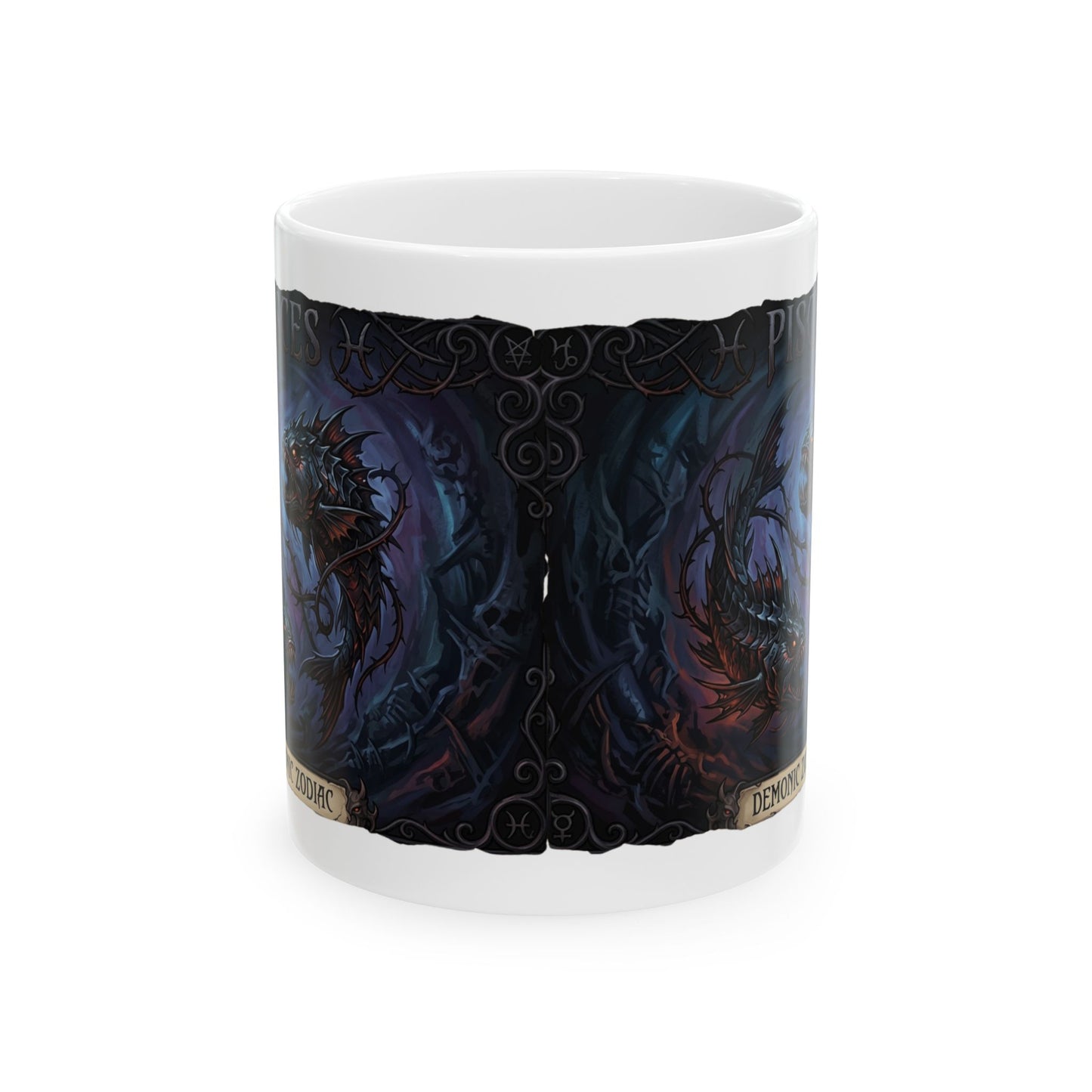 Dark Fantasy Pisces Mug — Gothic Creature Ceramic Coffee Cup (11oz/15oz)