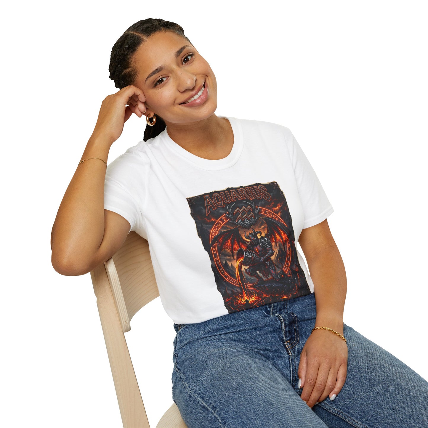 Aquarius Zodiac T‑Shirt — Dark Dragon Astrological Tee