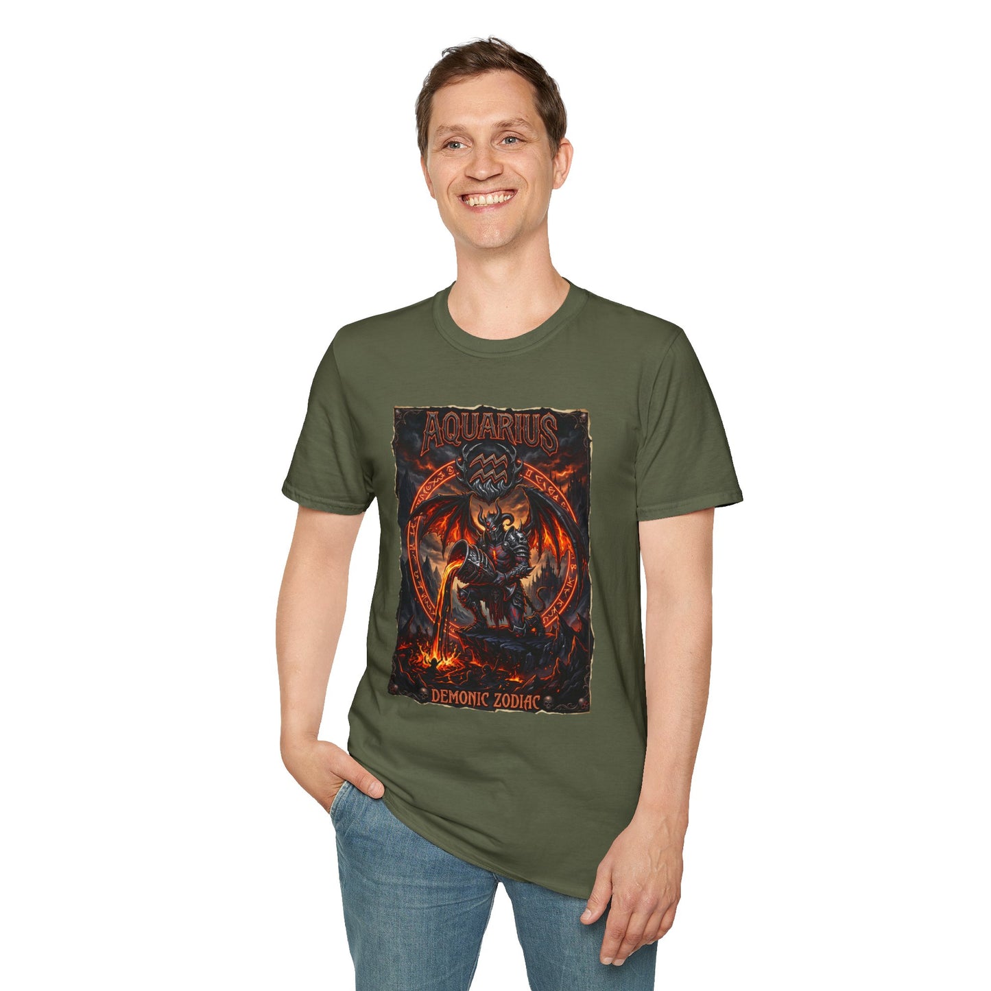 Aquarius Zodiac T‑Shirt — Dark Dragon Astrological Tee
