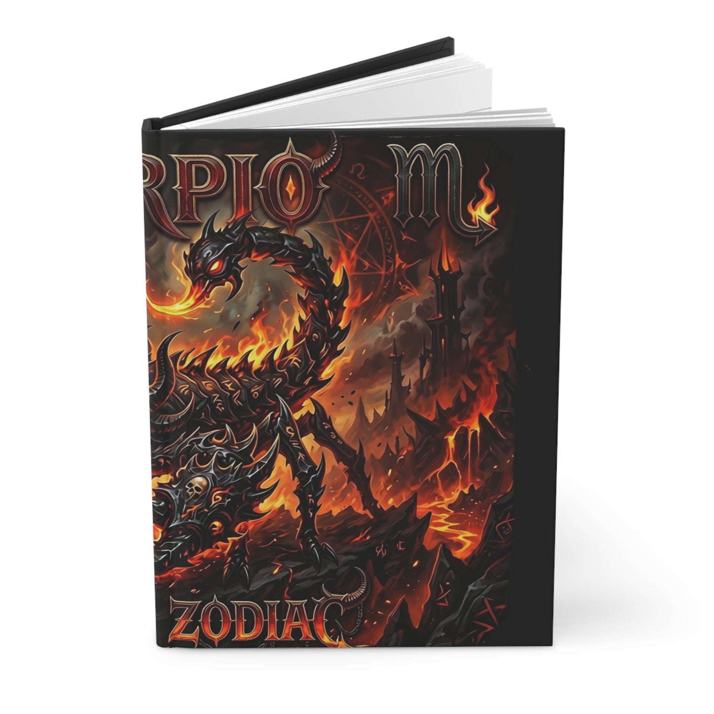 Scorpion Zodiac Hardcover Journal — Fiery Demon Scorpion Lined Notebook