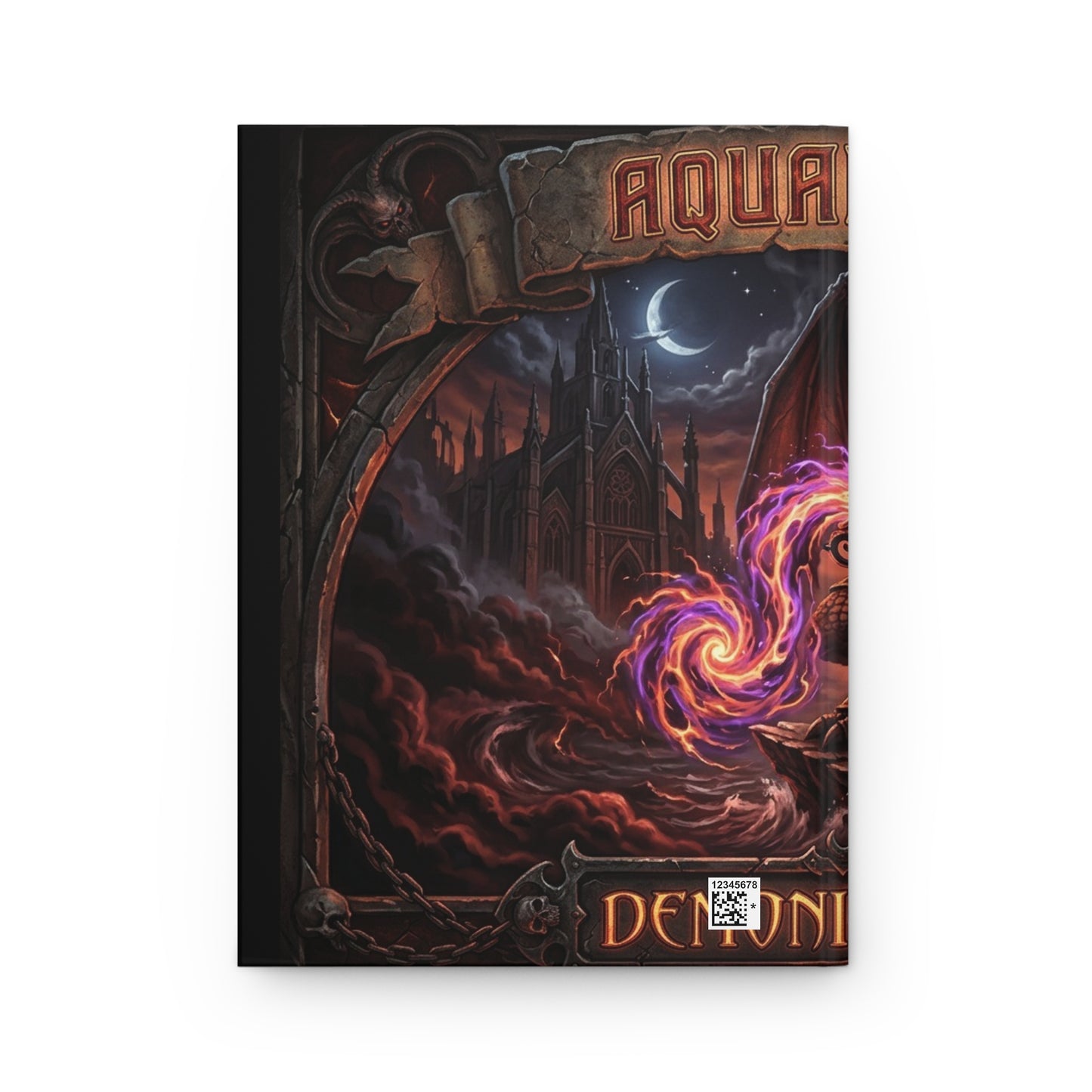 Aquarius Zodiac Hardcover Journal — Dark Fantasy Lined Notebook