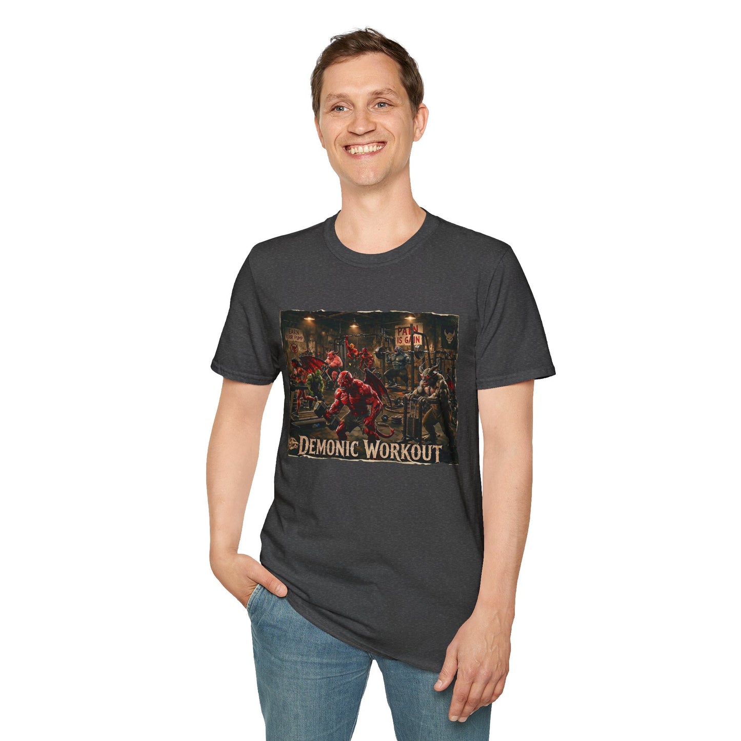Demonic Workout T Shirt — Funny Gym Demon Fitness Tee