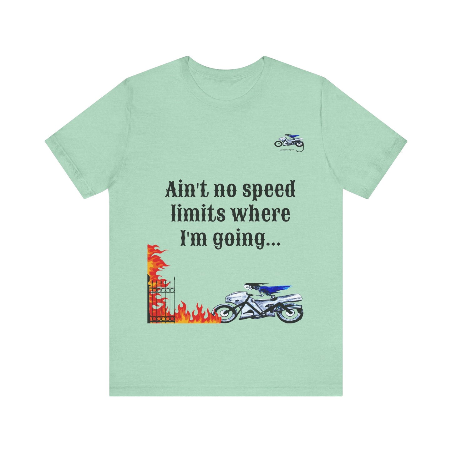 Motorcycle Adventure Graphic Tee - 'Ain't No Speed Limits' Unisex Short Sleeve Shirt