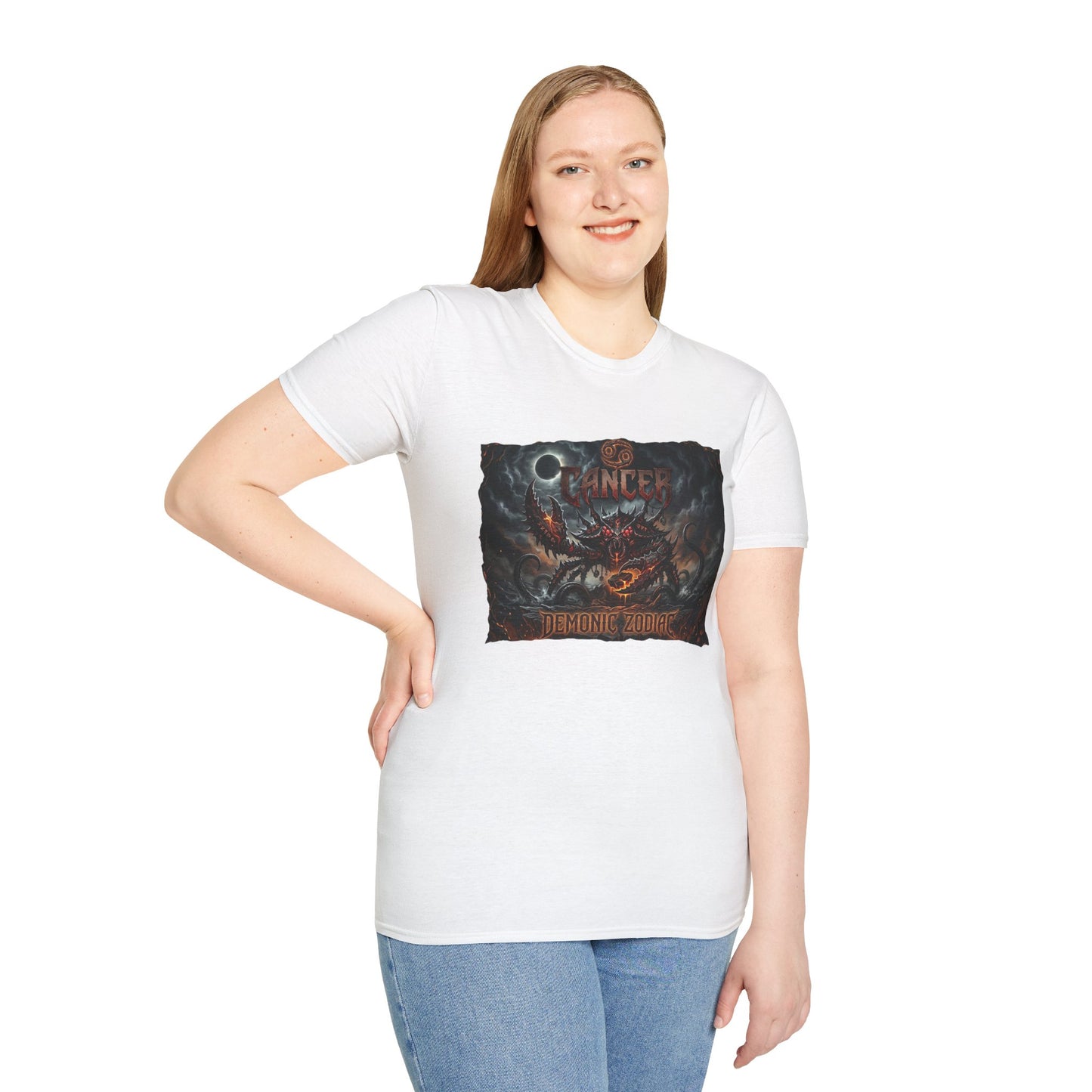 Cancer Zodiac T‑Shirt — Dark Demon Constellation Astrology Tee