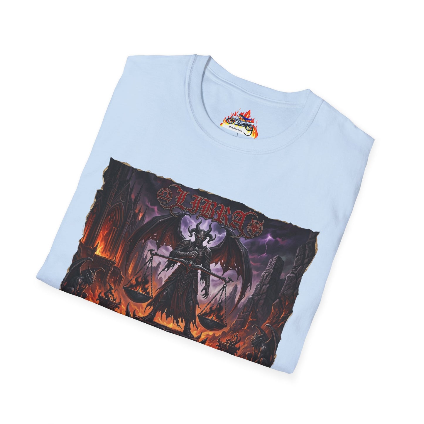 Gothic Demon Libra T-Shirt — Dark Fantasy Angel of Justice Graphic Tee