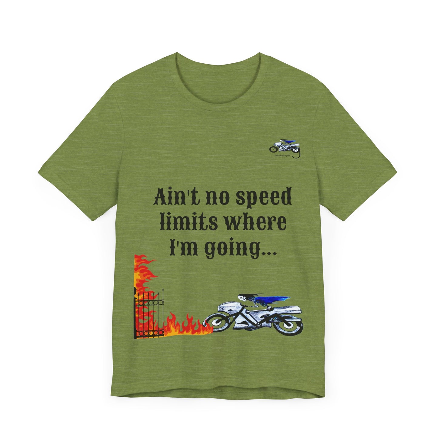 Motorcycle Adventure Graphic Tee - 'Ain't No Speed Limits' Unisex Short Sleeve Shirt