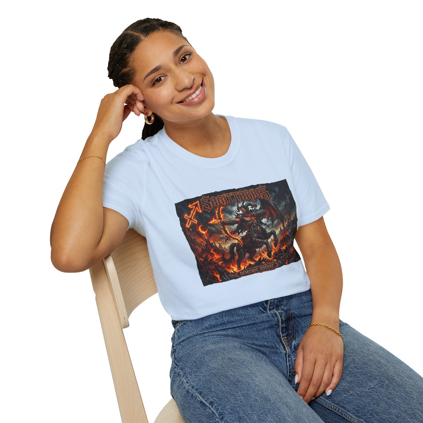Sagittarius Demon Graphic T-Shirt — Fiery Zodiac Archer Design