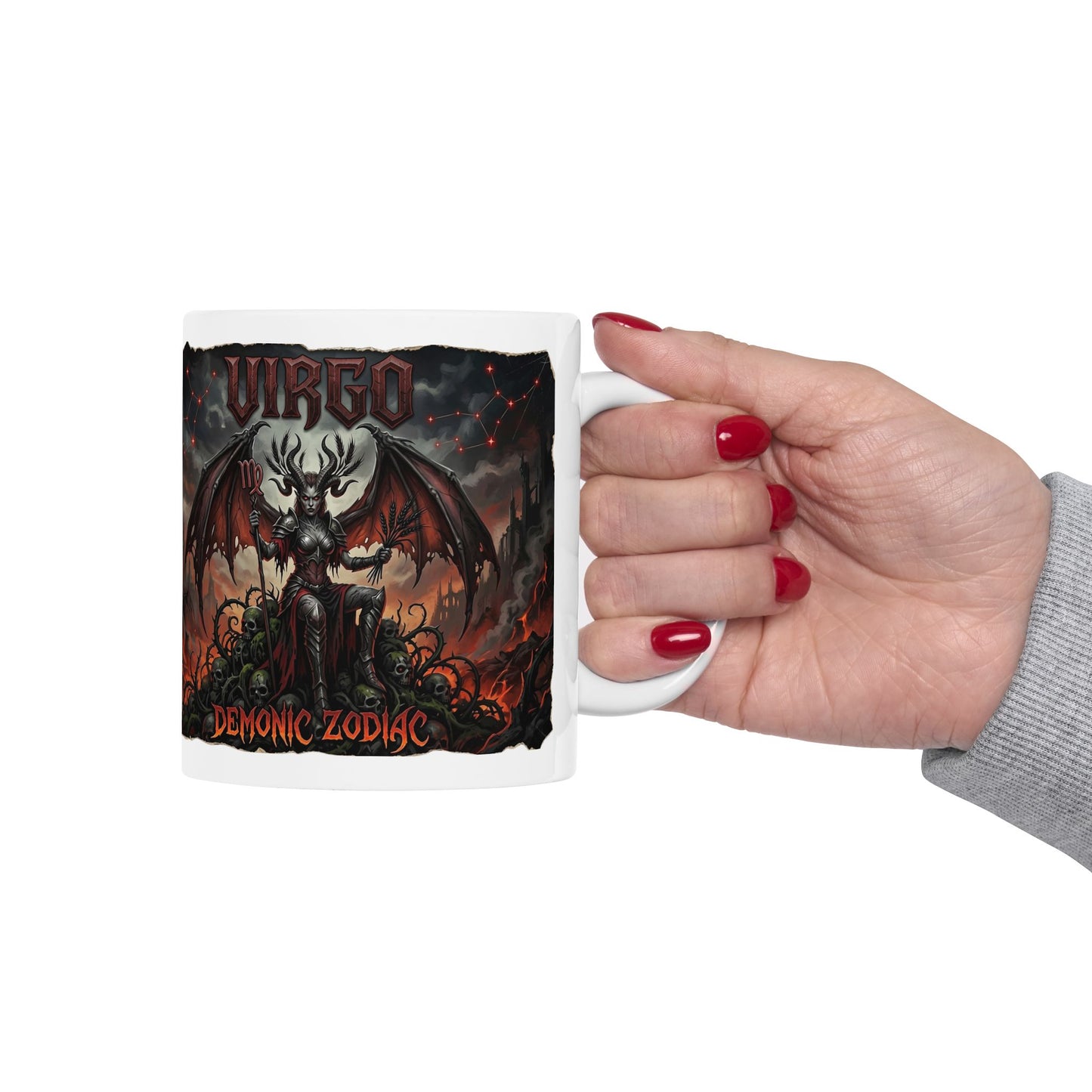 Demonic Gothic Virgo Mug – Horror Fantasy Demon Design (11oz/15oz)