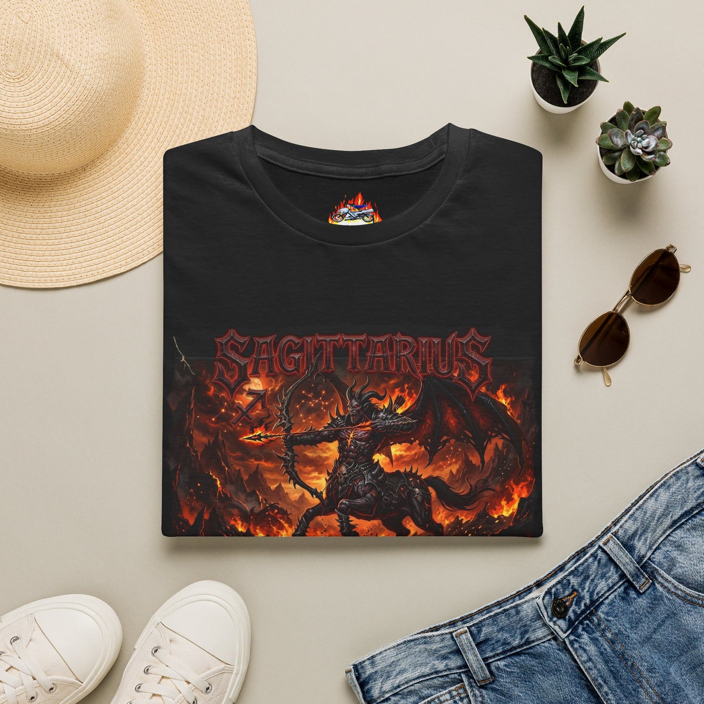 Sagittarius Fire Zodiac T-Shirt — Fiery Archer Astrology Tee