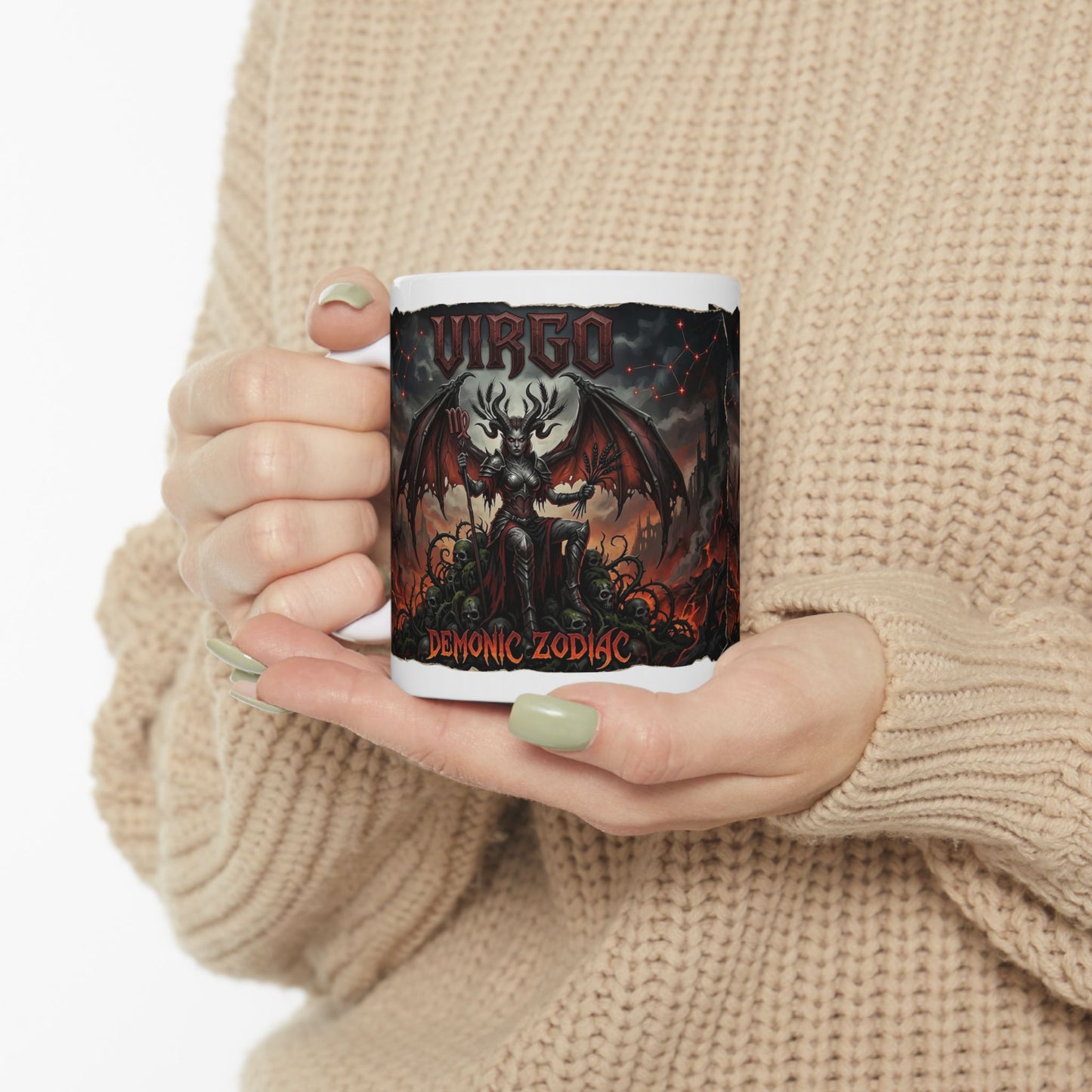 Demonic Gothic Virgo Mug – Horror Fantasy Demon Design (11oz/15oz)