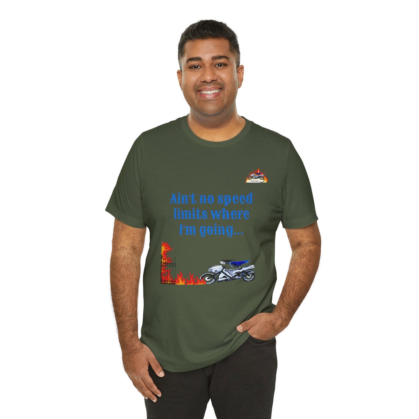 Ain't No Speed Limits Graphic Tee - Unisex Jersey Short Sleeve Shirt for Motorbike Lovers